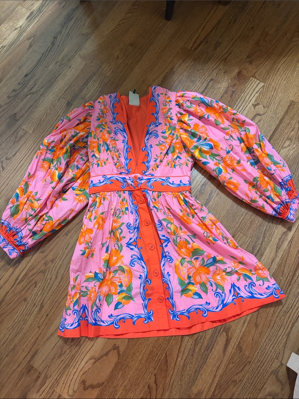 Puff sleeve farm Rio dress